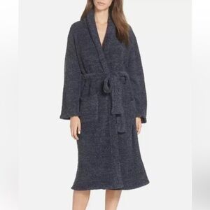 🤍 Barefoot Dreams CozyChic Bath Robe Size 1 Blue Grey Oversized Small